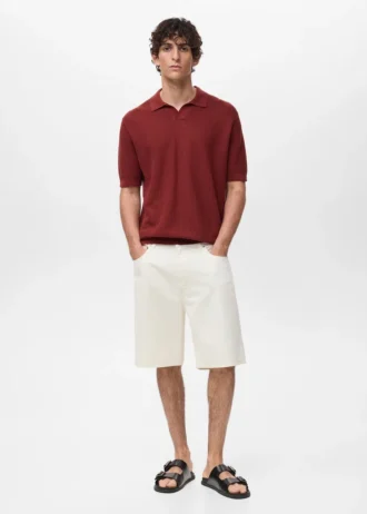 Polo in maglia di cotone strutturata