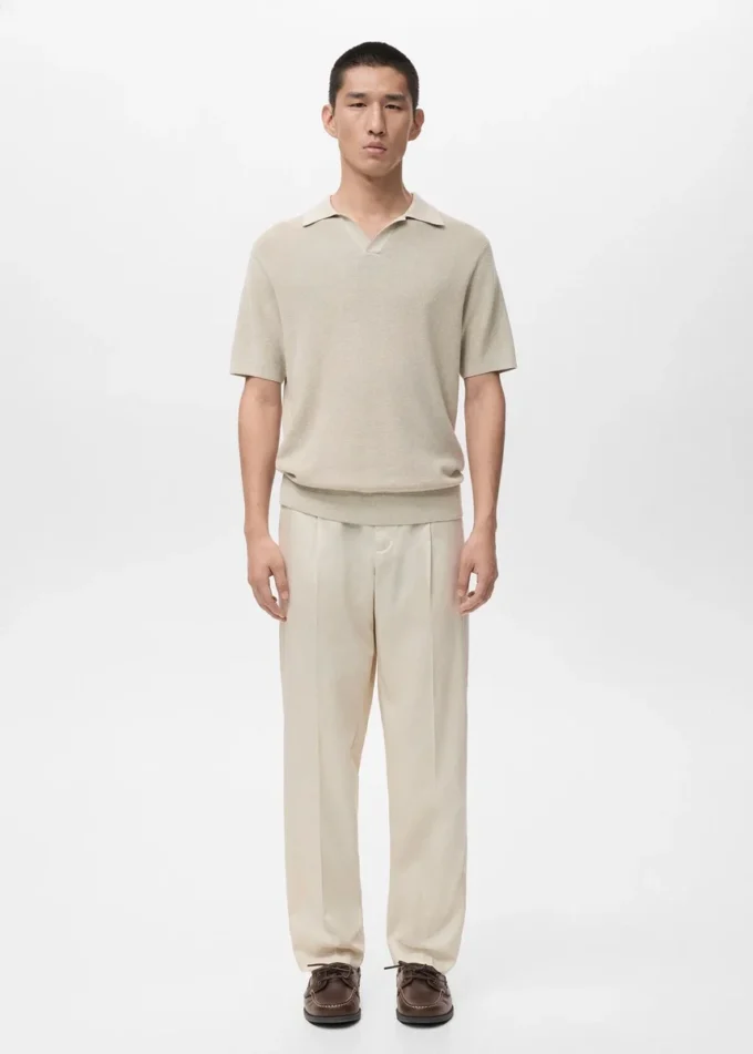 Polo in maglia di cotone strutturata Polo in maglia di cotone strutturata