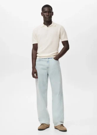 Polo in maglia di cotone strutturata