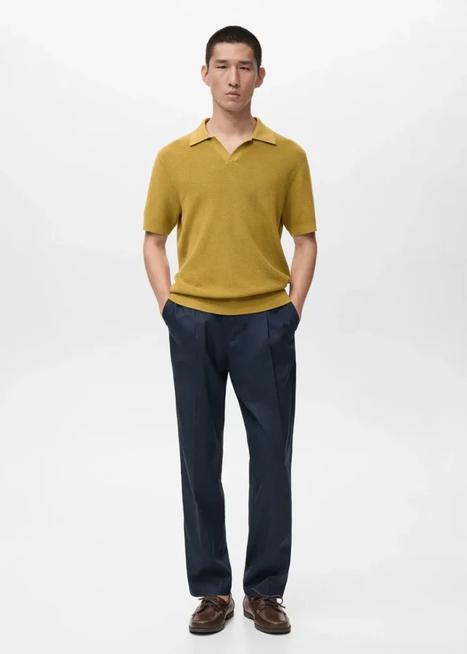 Polo in maglia di cotone strutturata Polo in maglia di cotone strutturata