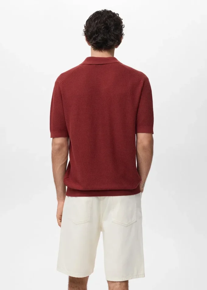 Polo in maglia di cotone strutturata Polo in maglia di cotone strutturata