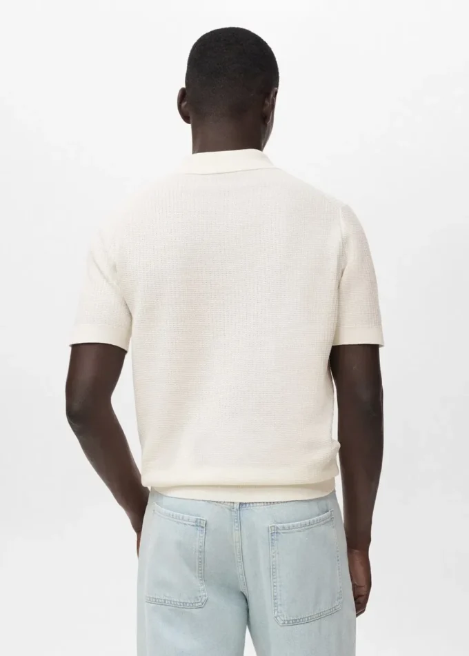Polo in maglia di cotone strutturata Polo in maglia di cotone strutturata
