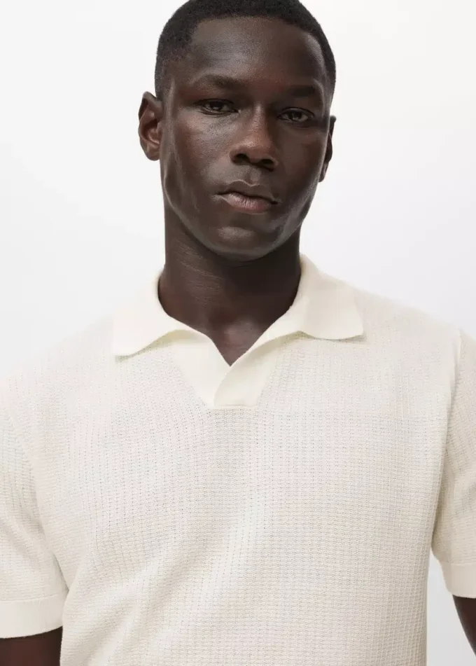 Polo in maglia di cotone strutturata Polo in maglia di cotone strutturata