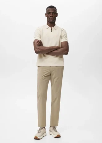 Polo in maglia fine COOLMAX® con cerniera