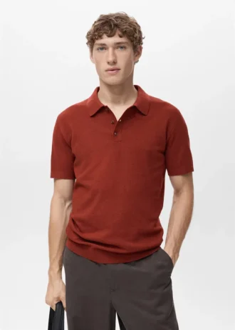 Polo in maglia fine di cotone