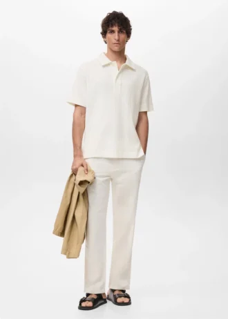 Polo in maglia testurizzata