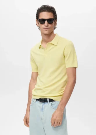 Polo slim fit in maglia strutturata