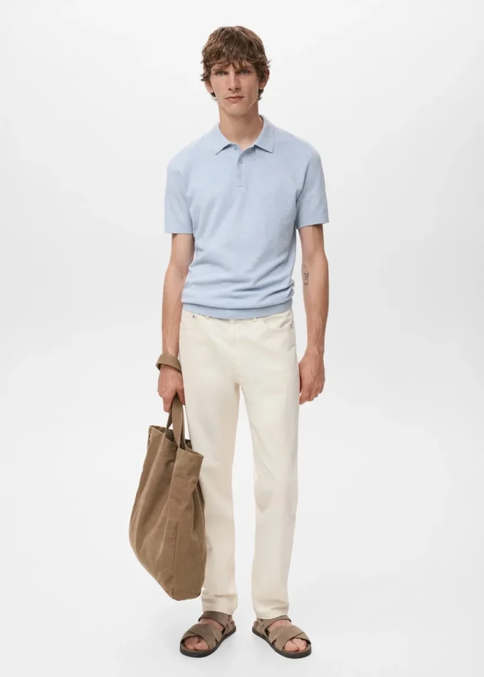 Polo slim fit in maglia strutturata Polo slim fit in maglia strutturata