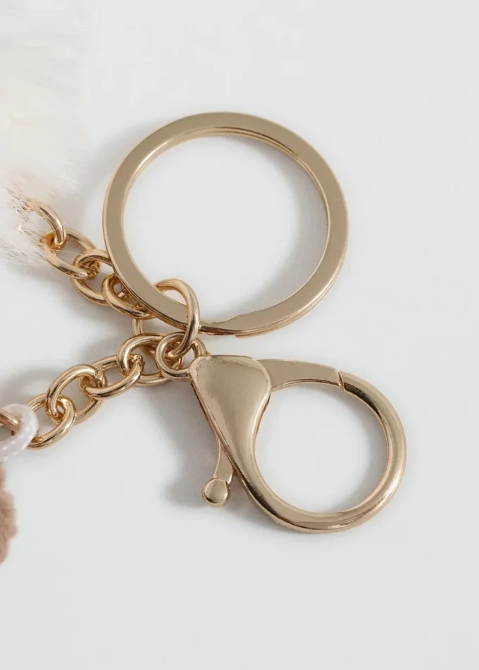 Portachiavi orsacchiotto con pompon Portachiavi orsacchiotto con pompon