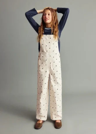 Salopette con stampa floreale