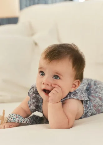 Salopette con stampa floreale