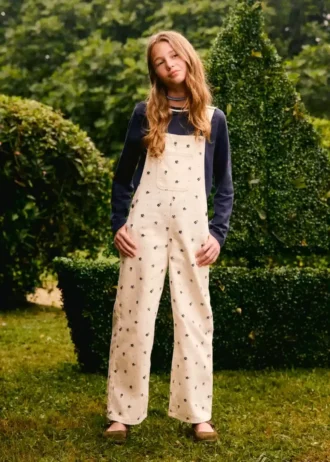 Salopette con stampa floreale