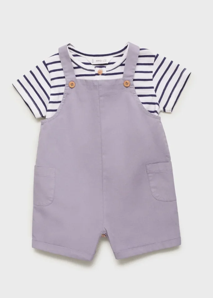 Salopette corta in denim Salopette corta in denim