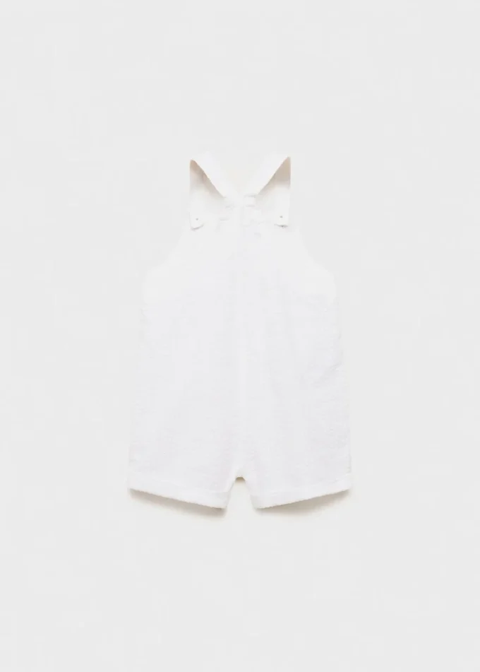 Salopette in cotone testurizzato