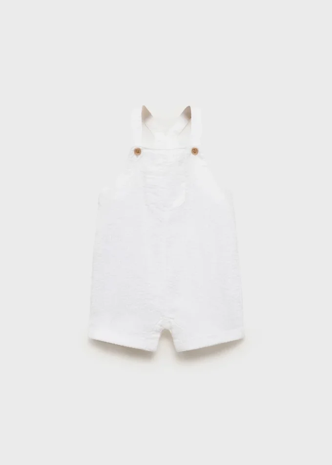 Salopette in cotone testurizzato