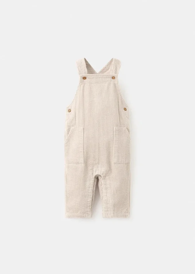 Salopette lunga in velluto a coste