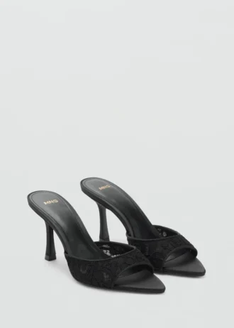 Sandali con tacco in pizzo