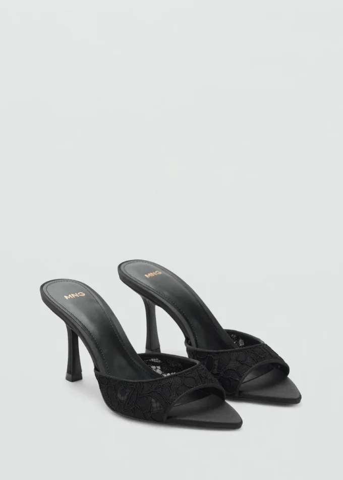 Sandali con tacco in pizzo Sandali con tacco in pizzo