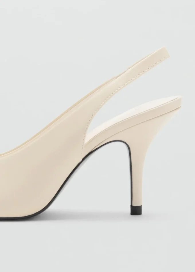 Scarpe con tacco alto e punta aperta in pelle Scarpe con tacco alto e punta aperta in pelle
