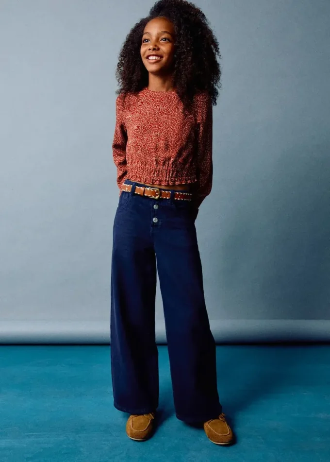 Jeans culotte con bottoni Jeans culotte con bottoni