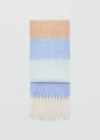 Sciarpa lavorata a maglia a righe