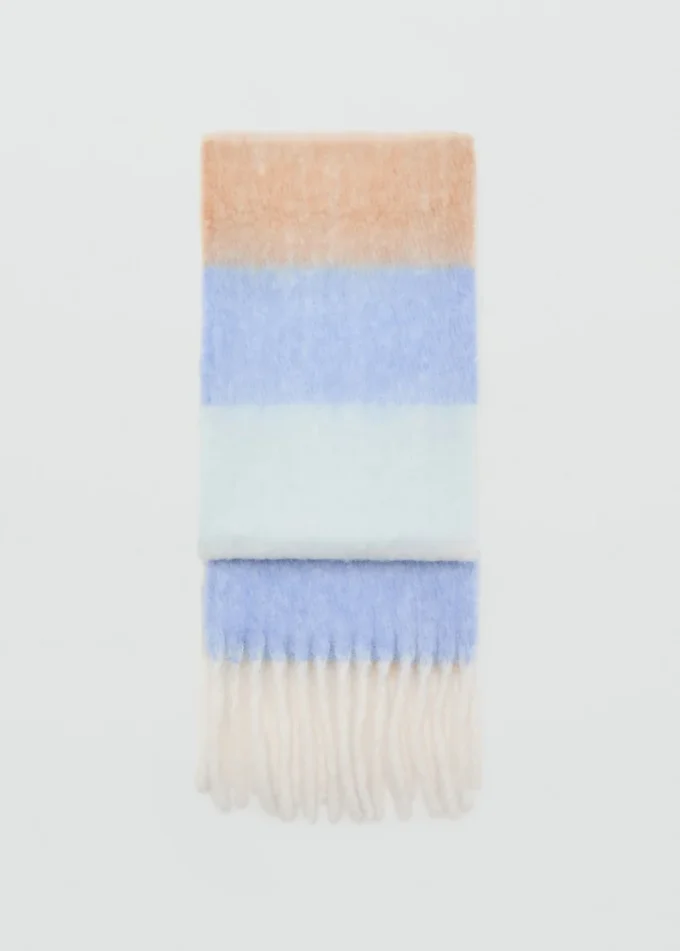 Sciarpa lavorata a maglia a righe Sciarpa lavorata a maglia a righe