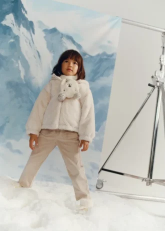 Sciarpa lavorata a maglia con orsacchiotti