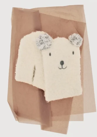 Sciarpa lavorata a maglia con orsacchiotti