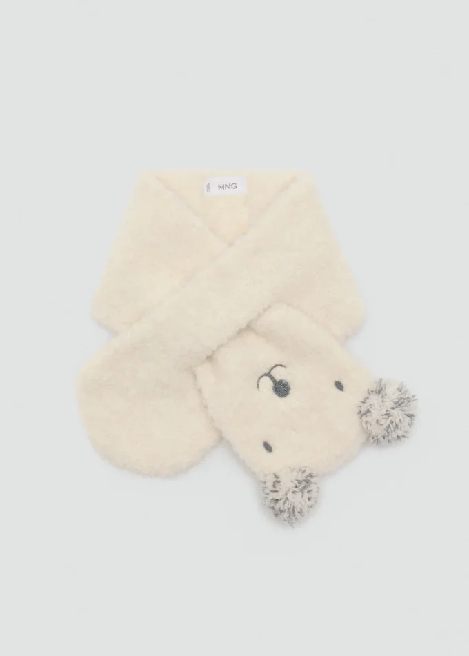 Sciarpa lavorata a maglia con orsacchiotti