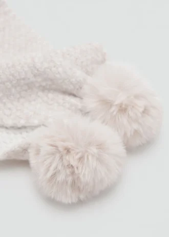 Sciarpa lavorata a maglia con pompon