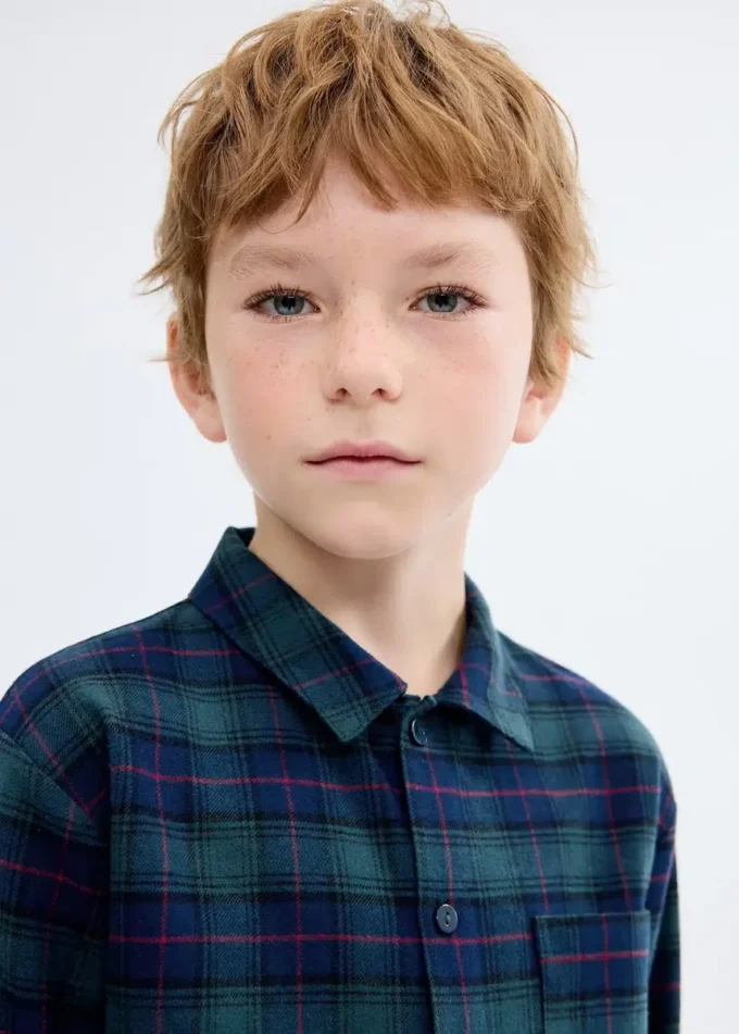 Set di pigiama lungo a quadri Set di pigiama lungo a quadri