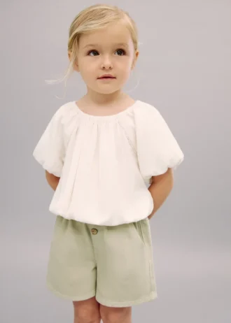 Shorts in cotone effetto denim