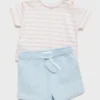 Shorts in cotone effetto denim