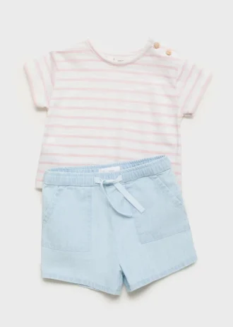 Shorts in cotone effetto denim