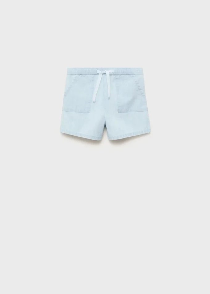 Shorts in cotone effetto denim