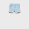 Shorts in denim con orlo sfrangiato