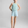 Shorts in denim con orlo sfrangiato Shorts in denim con orlo sfrangiato