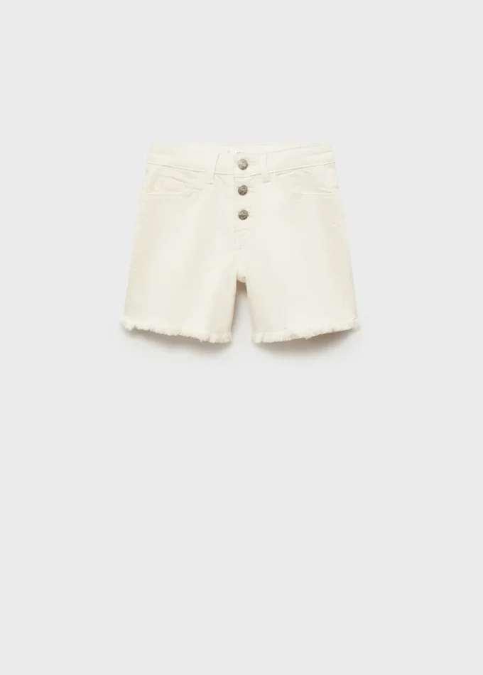 Shorts in denim con orlo sfrangiato Shorts in denim con orlo sfrangiato