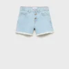 Shorts in denim con orlo sfrangiato Shorts in denim con orlo sfrangiato