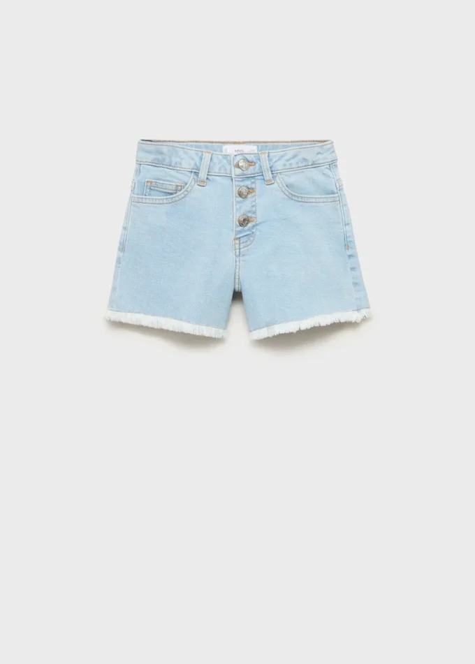 Shorts in denim con orlo sfrangiato Shorts in denim con orlo sfrangiato