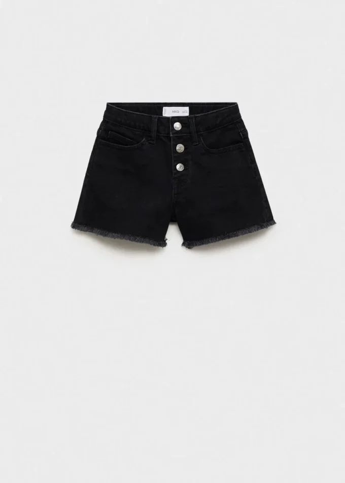 Shorts in denim con orlo sfrangiato Shorts in denim con orlo sfrangiato