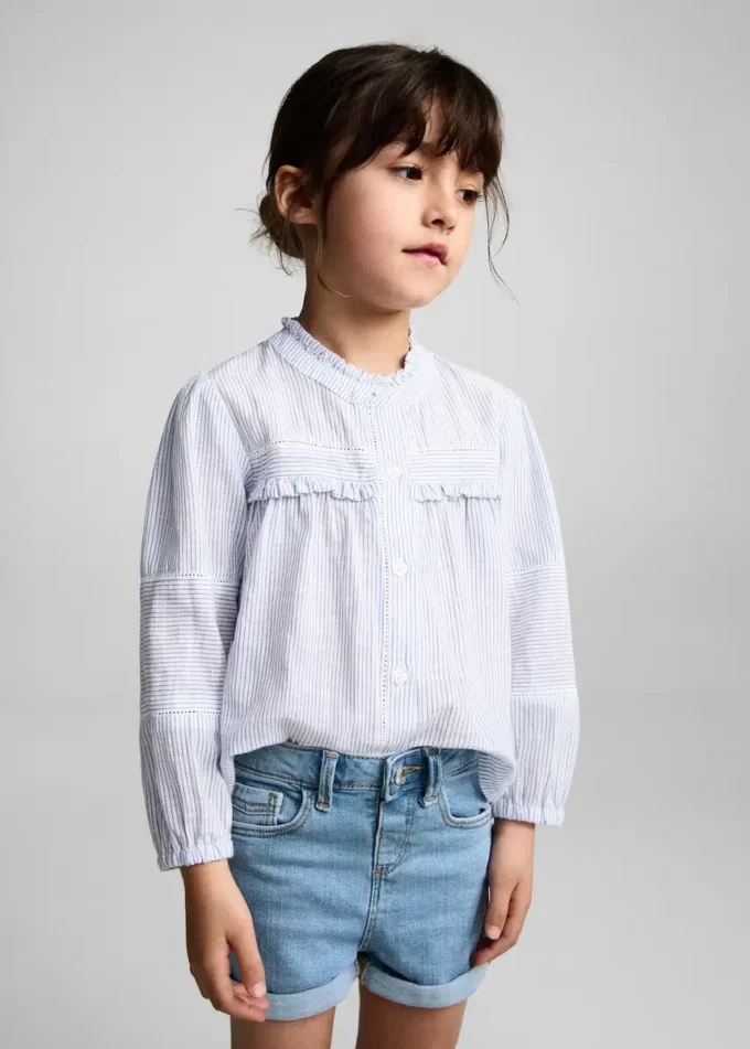 Shorts in denim con risvolto