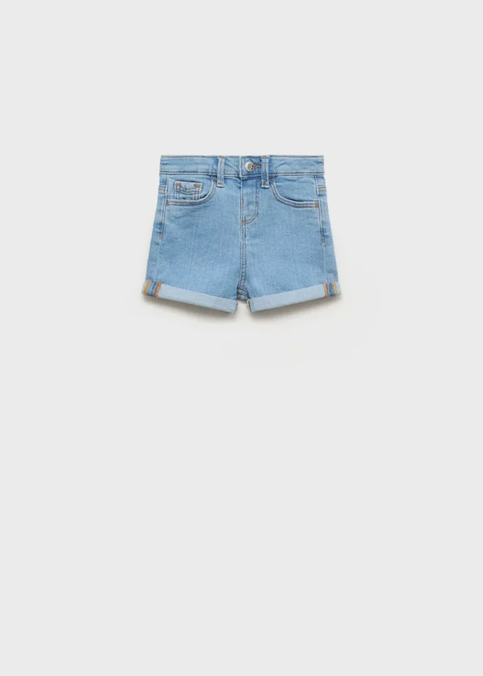 Shorts in denim con risvolto