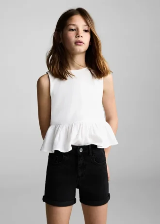 Shorts in denim dal taglio dritto