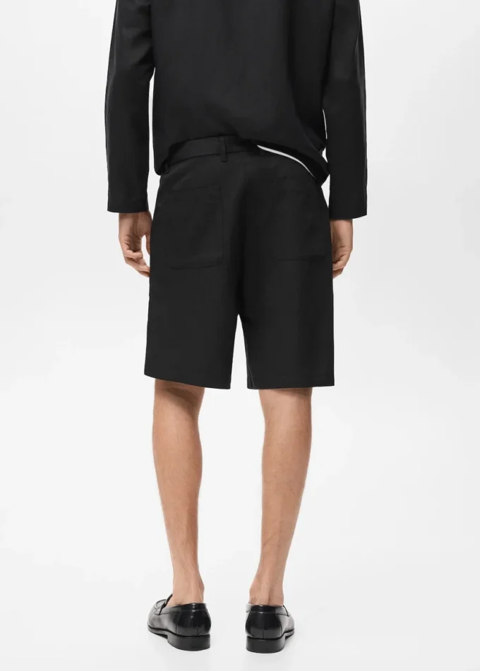 Shorts in misto lino con elastico in vita Shorts in misto lino con elastico in vita