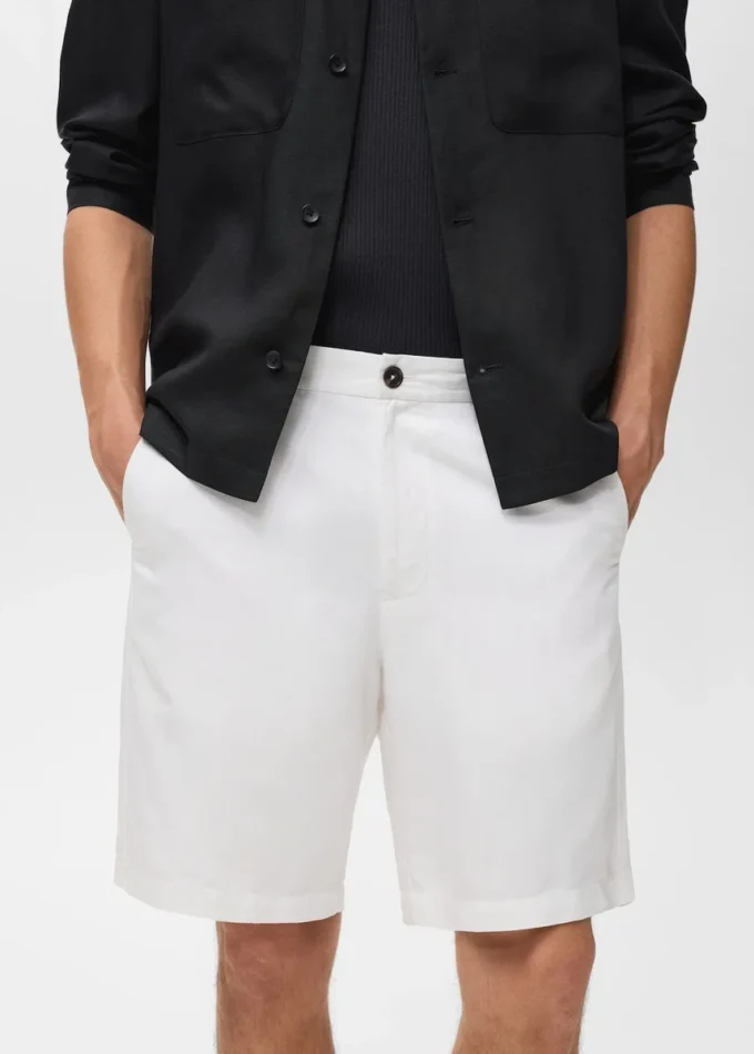 Shorts in misto lino con elastico in vita Shorts in misto lino con elastico in vita