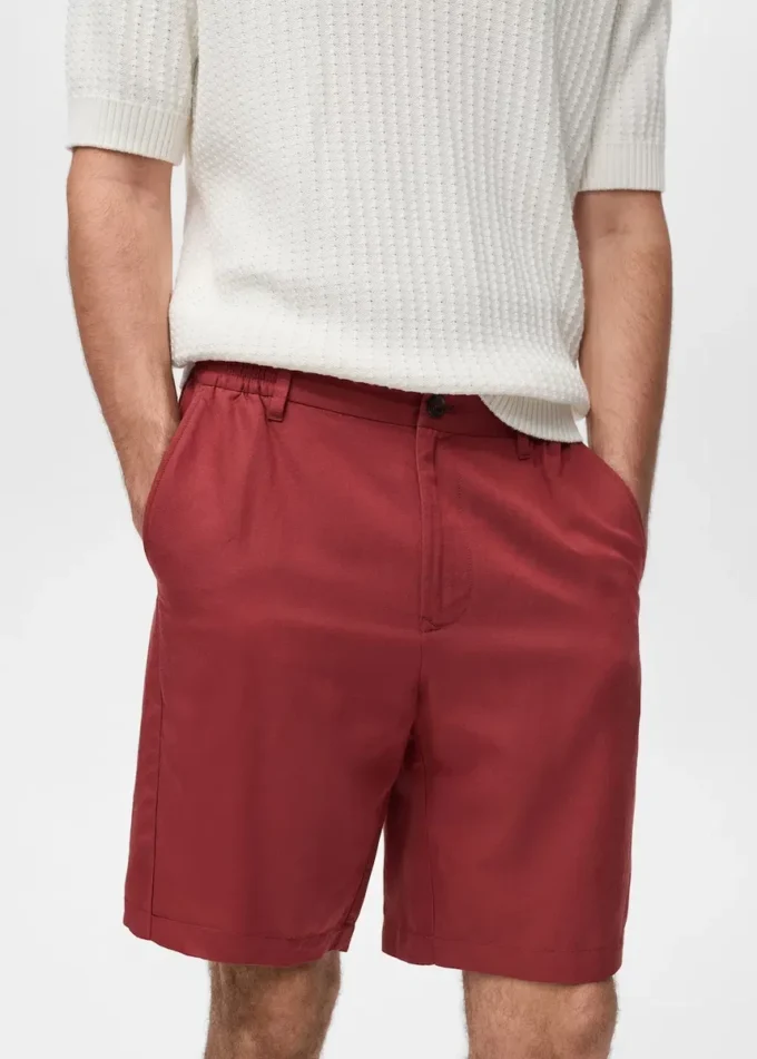 Shorts in misto lino con elastico in vita Shorts in misto lino con elastico in vita