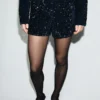 Shorts in velluto con paillettes Shorts in velluto con paillettes