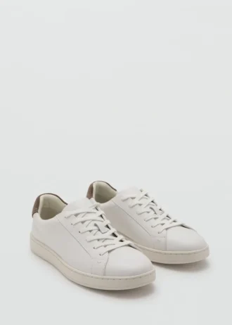 Sneakers in pelle con pannello a contrasto