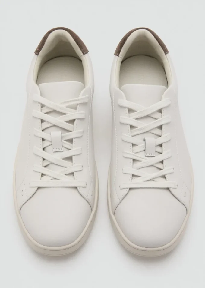 Sneakers in pelle con pannello a contrasto Sneakers in pelle con pannello a contrasto